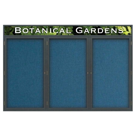 United Visual Products Double Door Enclosed EZ Tack Board, 72"x36", Cherry/Green UV107EZ-GREEN-CHERRY